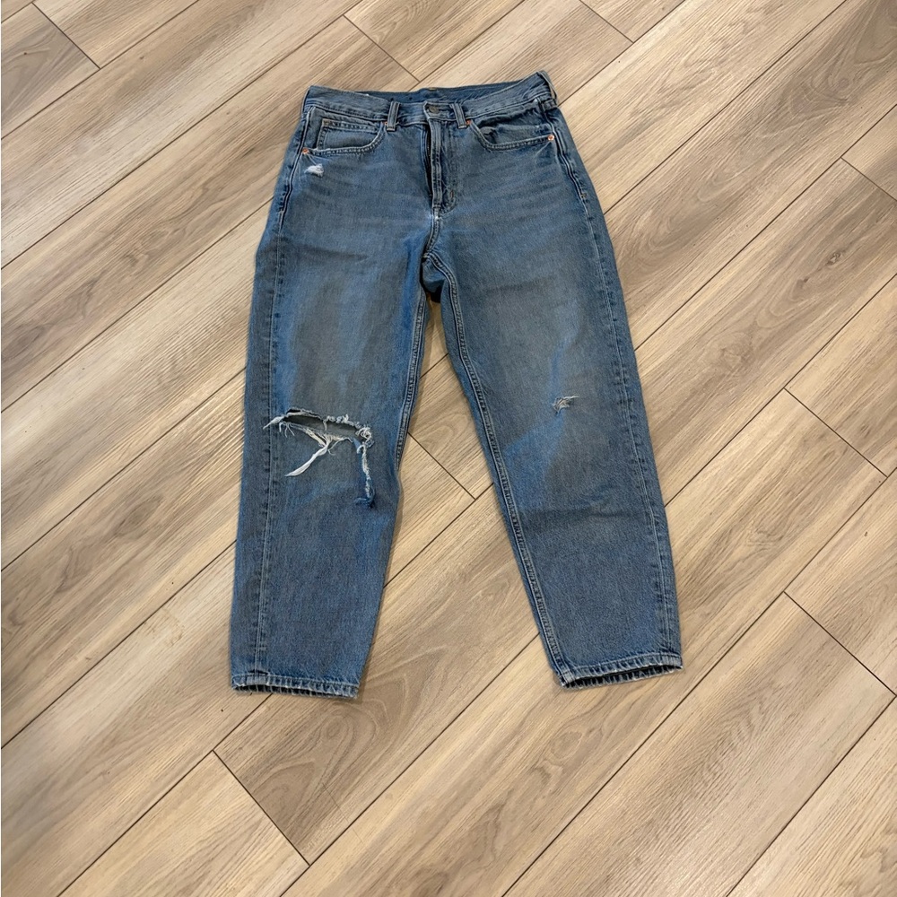 GAP High Rise Barrel Jeans Size 2 Cropped Relaxed Fit
